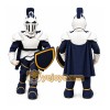Blue Knight Mascot Costume with Shield and Cape Blue Knight Mascot Costume with Shield and Cape