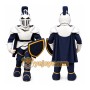 Blue Knight Mascot Costume with Shield and Cape