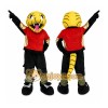 Red Snake Mascot Costume with Tail and Gold Accents Red Snake Mascot Costume with Tail and Gold Accents
