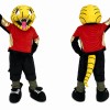 Red Snake Mascot Costume with Tail and Gold Accents