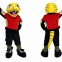 Red Snake Mascot Costume with Tail and Gold Accents