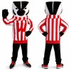 Red Badger Mascot Costume with Striped Outfit