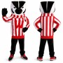 Red Badger Mascot Costume with Striped Outfit