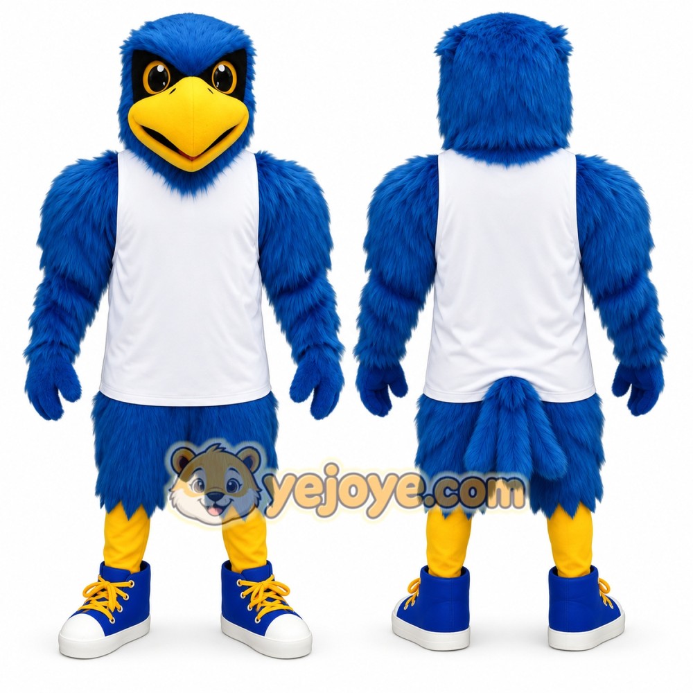 Blue Falcon Mascot Costume Blue Falcon Mascot Costume