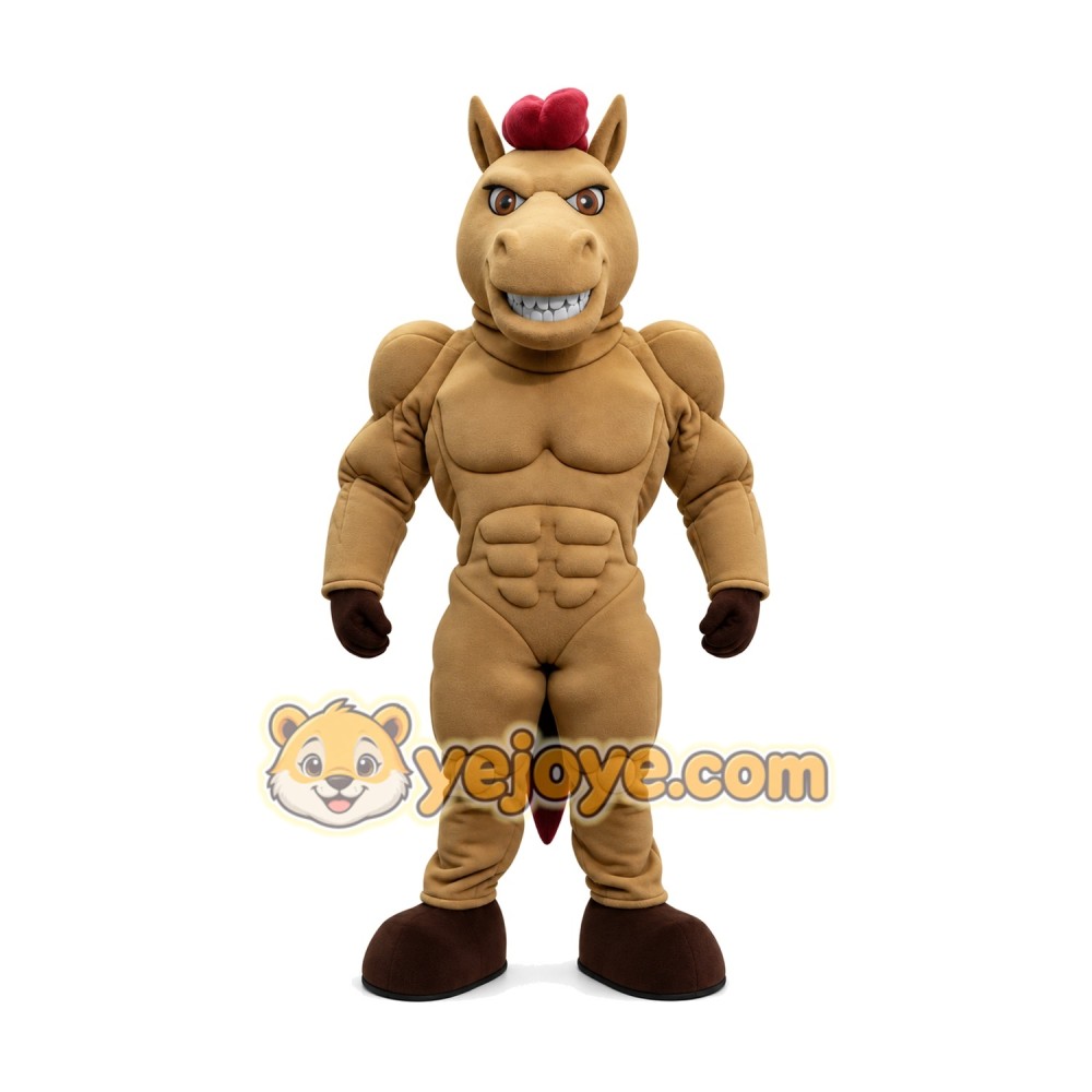 Power Muscular Horse Mascot Costume Power Muscular Horse Mascot Costume