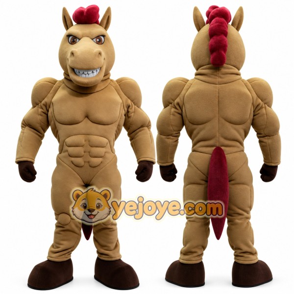 Power Muscular Horse Mascot Costume