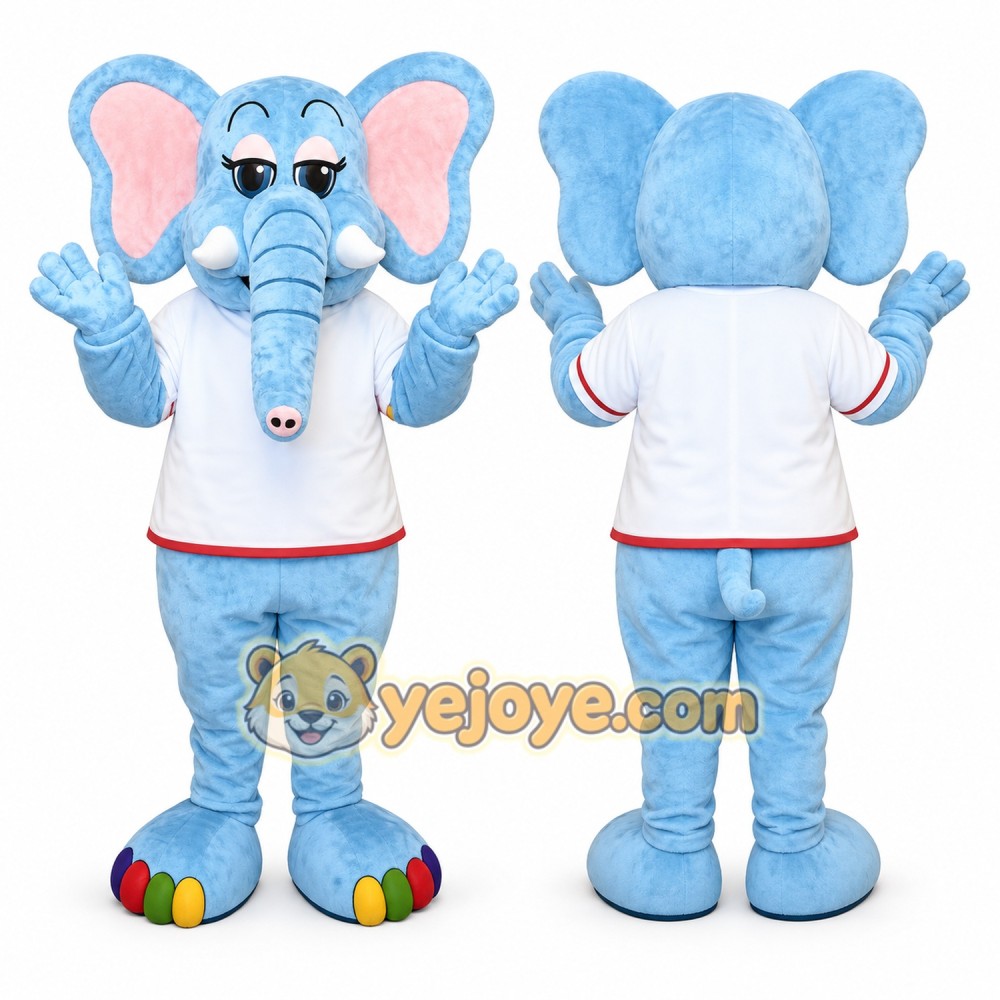 Blue Elephant Mascot Costume Blue Elephant Mascot Costume