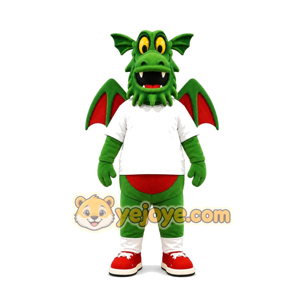 Green Dragon Mascot Costume Green Dragon Mascot Costume