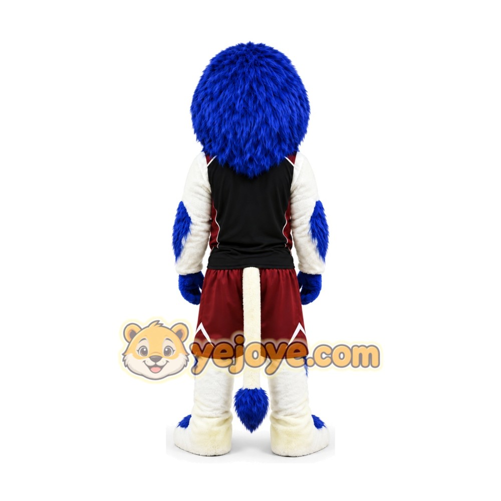 Blue Hair Lion Mascot Costume