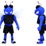 Blue Hornet Mascot Costume