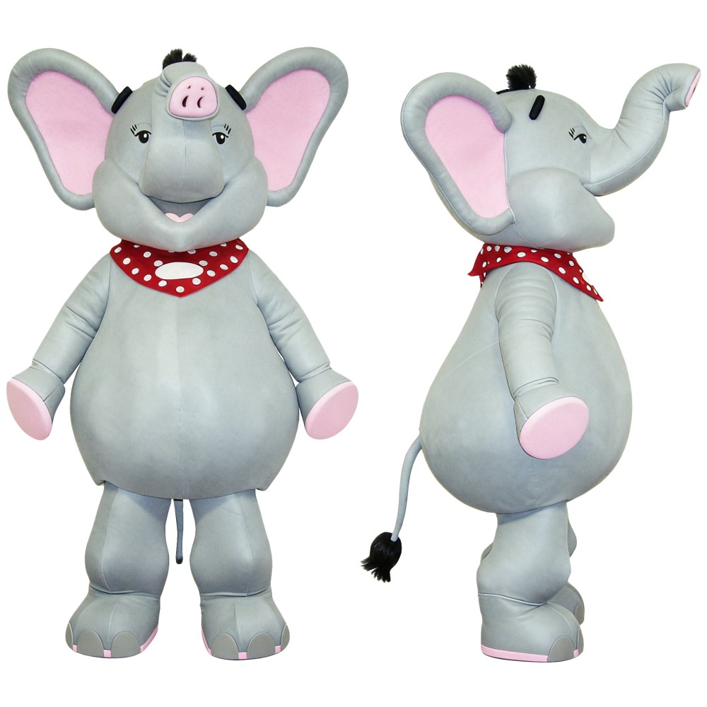 Happy Elephant Mascot Costume
