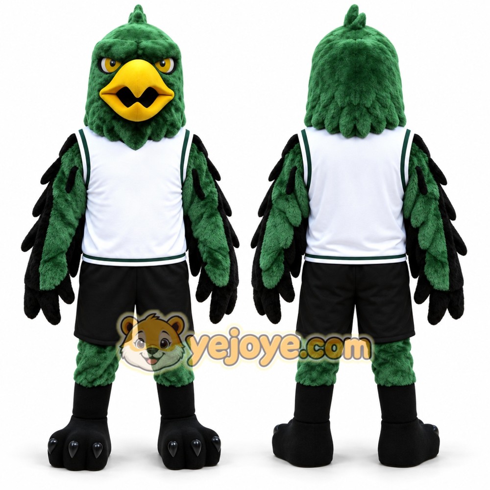 Green Hawk Mascot Costume