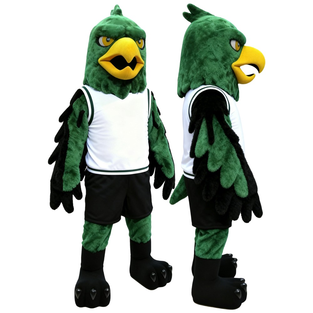 Green Hawk Mascot Costume