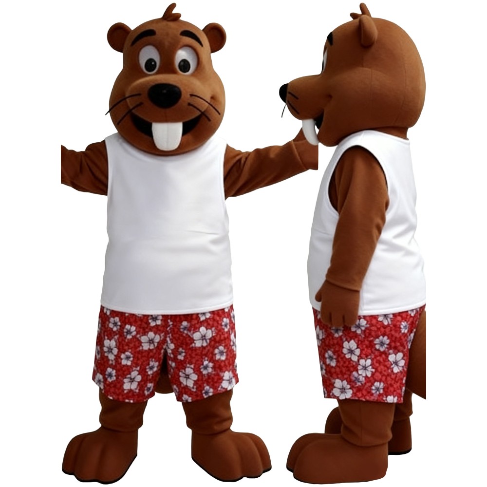 Happy Beaver Mascot Costume