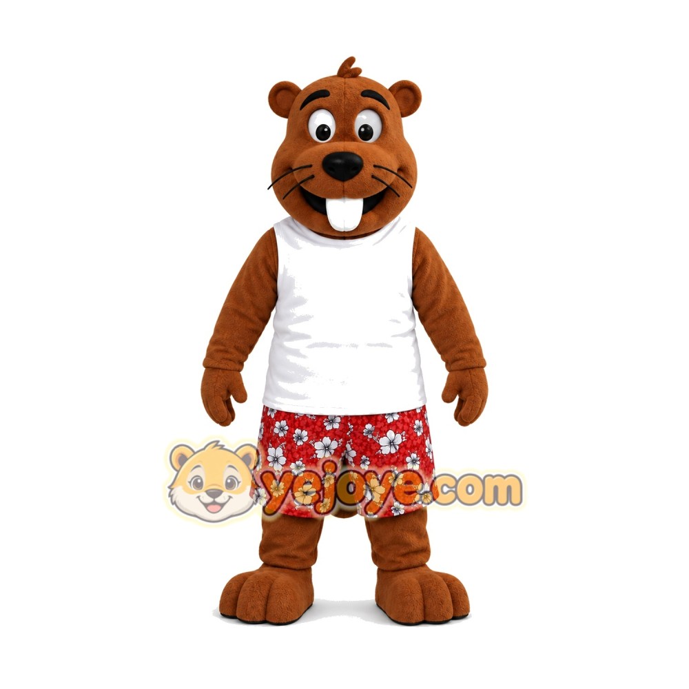 Happy Beaver Mascot Costume Happy Beaver Mascot Costume