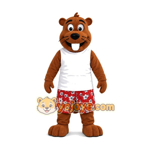 Happy Beaver Mascot Costume