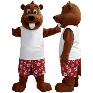 Happy Beaver Mascot Costume