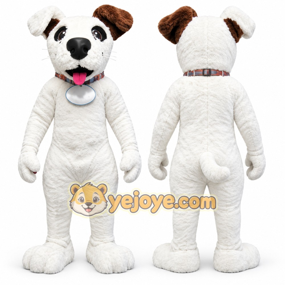 White Dog Mascot Costume