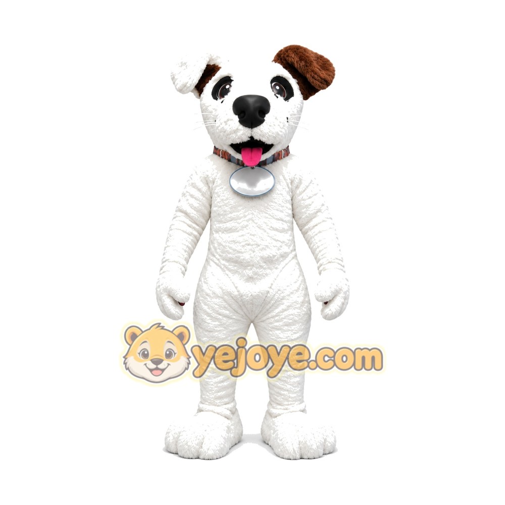 White Dog Mascot Costume