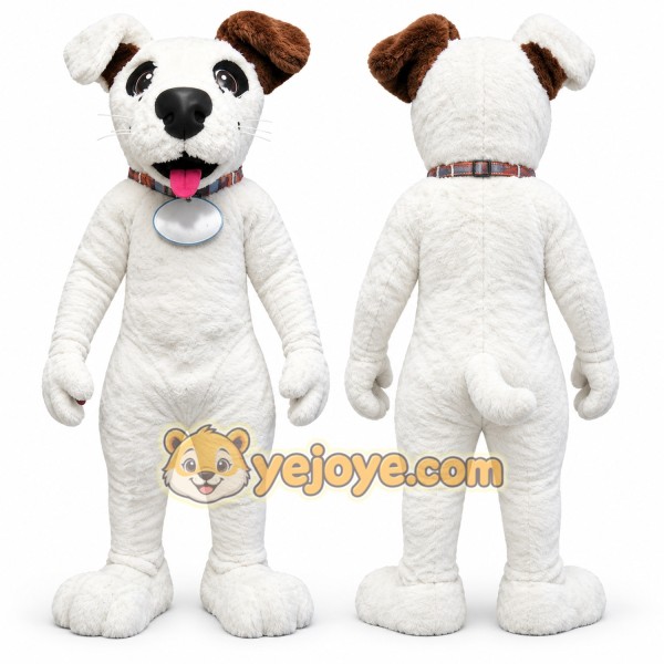 White Dog Mascot Costume