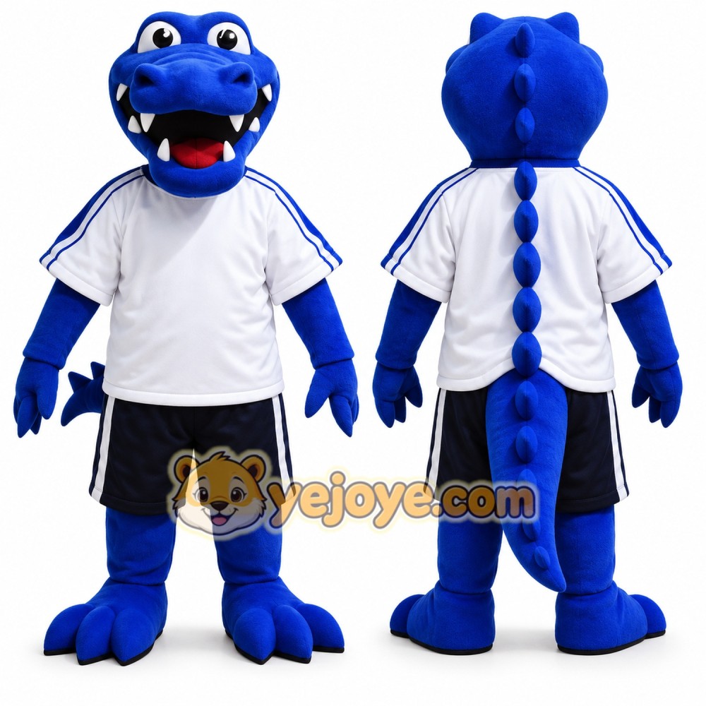 Sport Blue Crocodile Mascot Costume