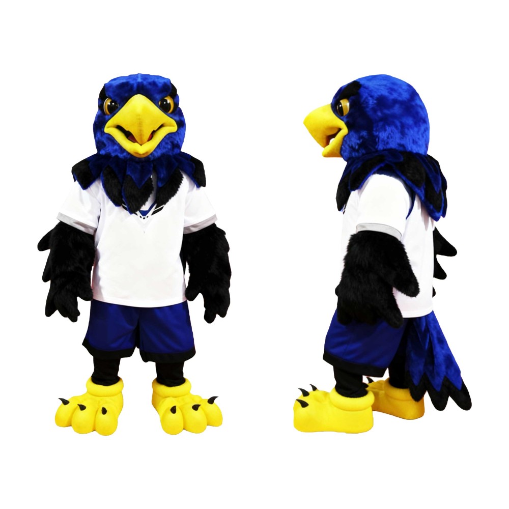 Blue Hawk Mascot Costume