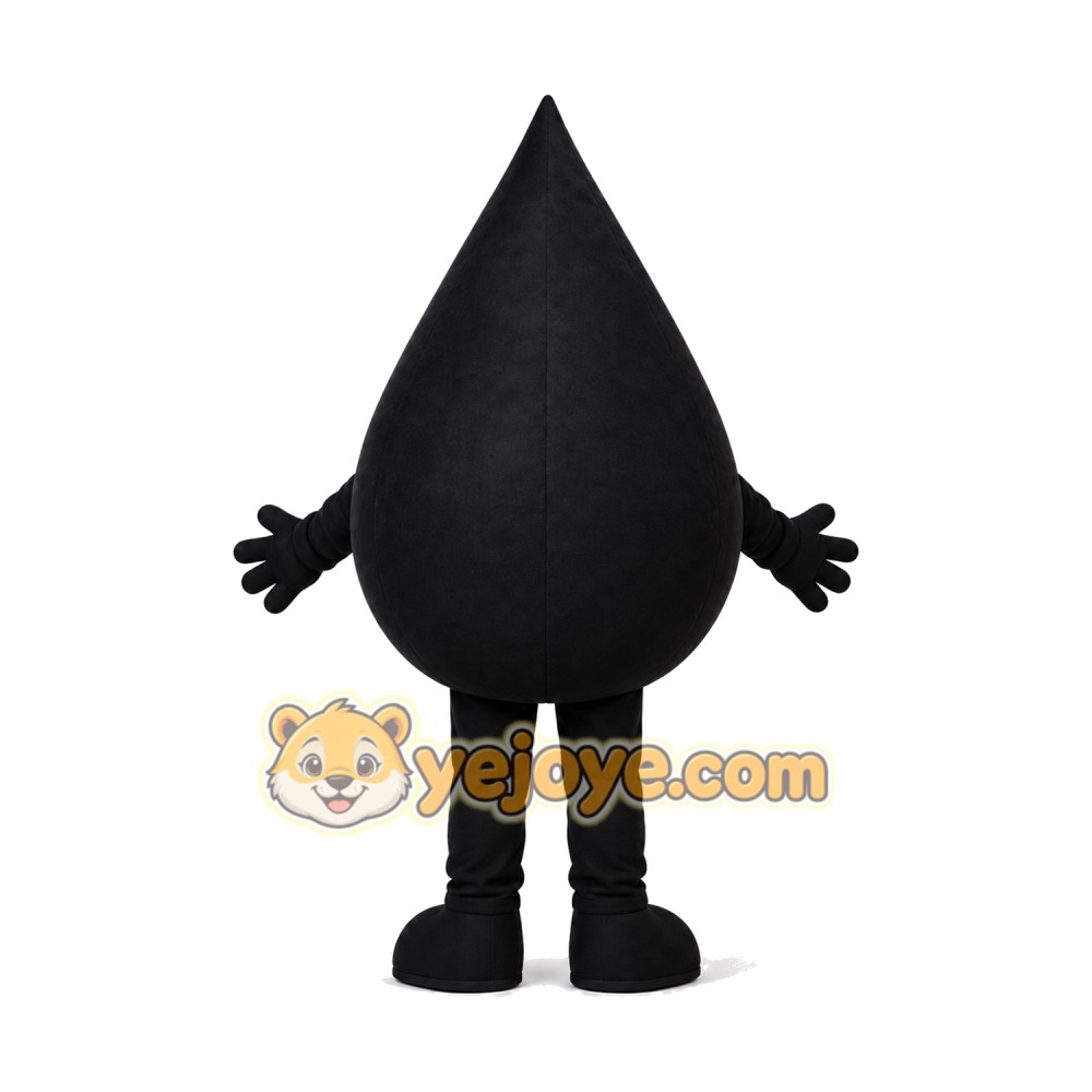 Black Oil Mascot Costume Black Oil Mascot Costume