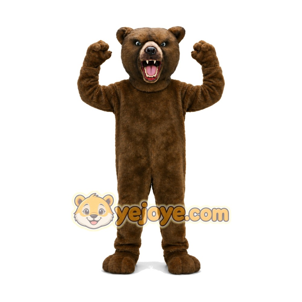 Fierce Brown Bear Mascot Costume Fierce Brown Bear Mascot Costume