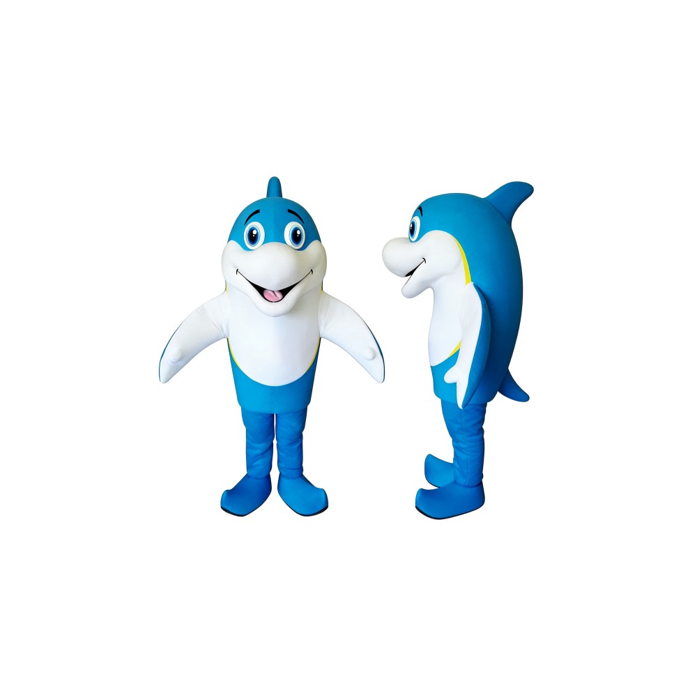 Blue Dolphin Mascot Costume