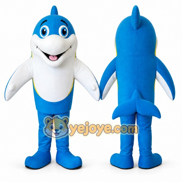 Blue Dolphin Mascot Costume