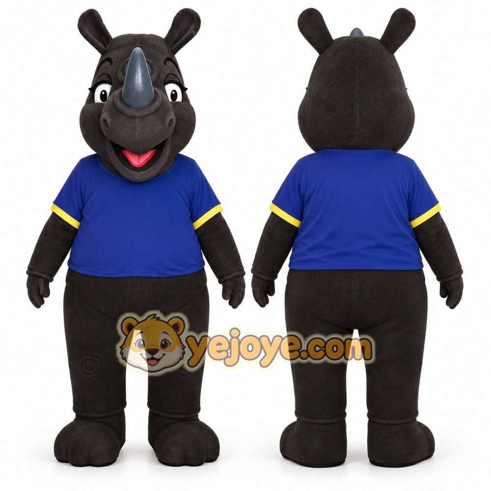 Happy Rhino Mascot Costume Happy Rhino Mascot Costume
