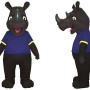 Happy Rhino Mascot Costume