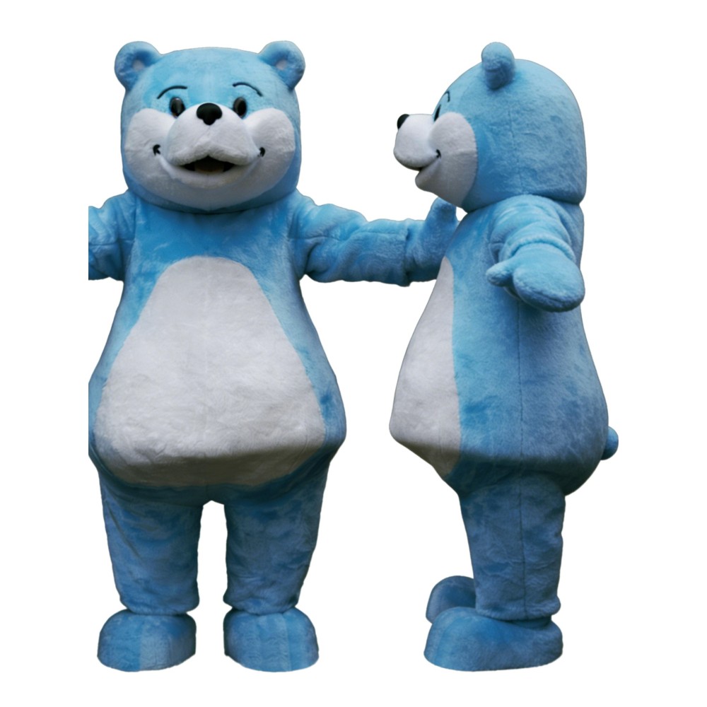 Happy Blue Bear Mascot Costume