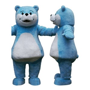 Happy Blue Bear Mascot Costume
