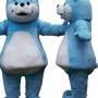 Happy Blue Bear Mascot Costume