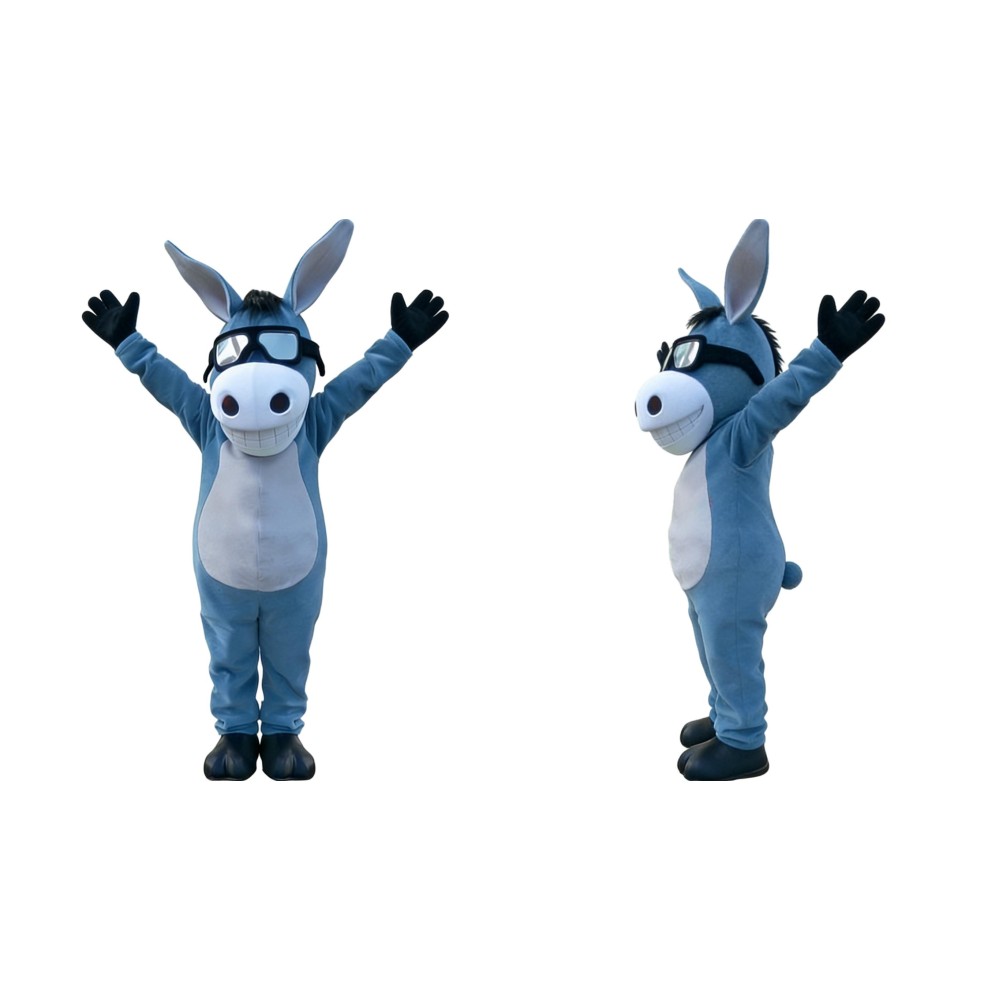 Blue Donkey Mascot Costume