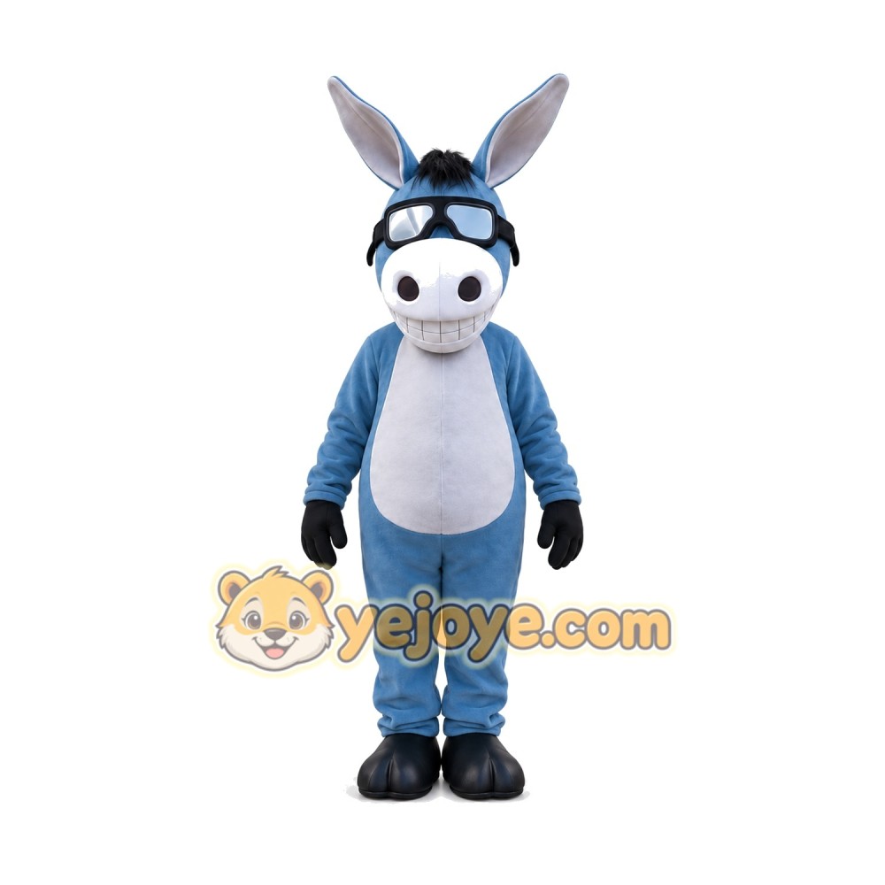 Blue Donkey Mascot Costume Blue Donkey Mascot Costume