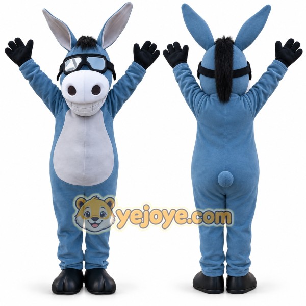 Blue Donkey Mascot Costume