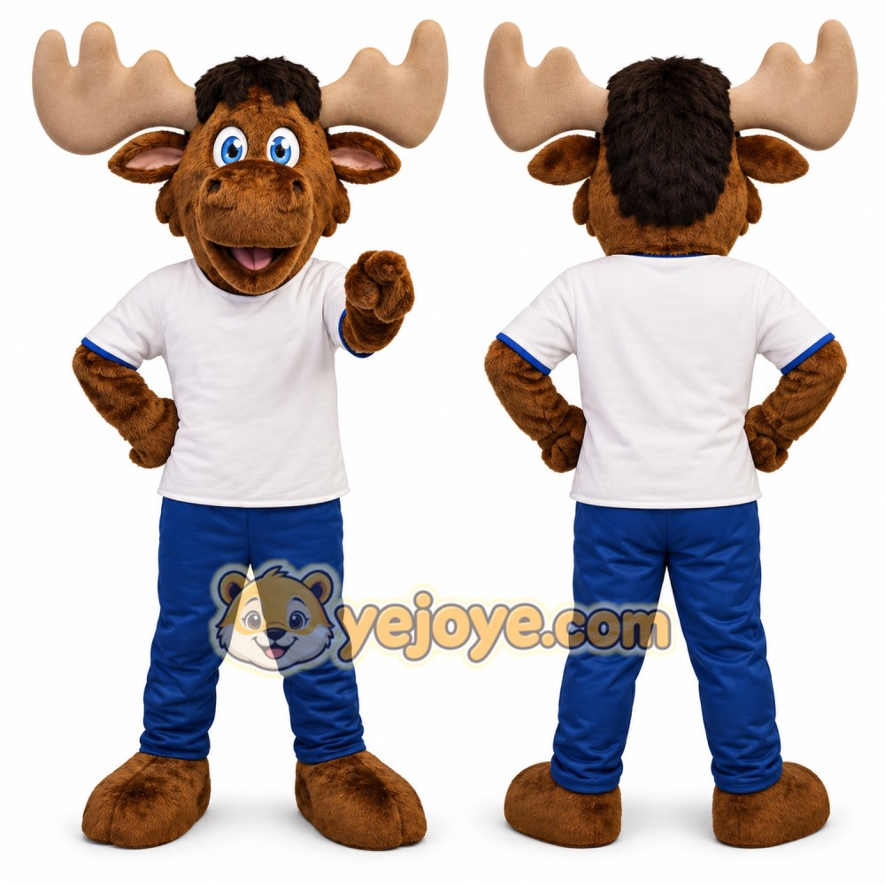 Happy Moose Mascot Costume Happy Moose Mascot Costume