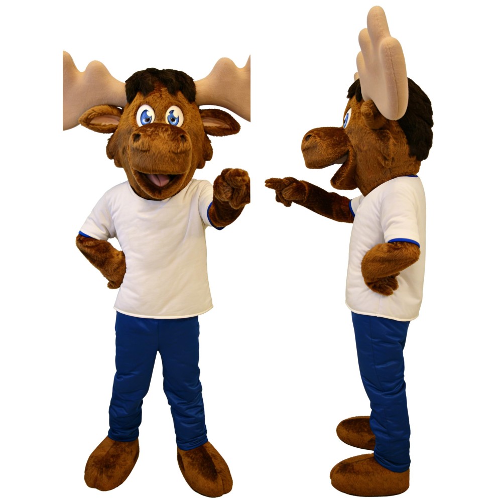 Happy Moose Mascot Costume