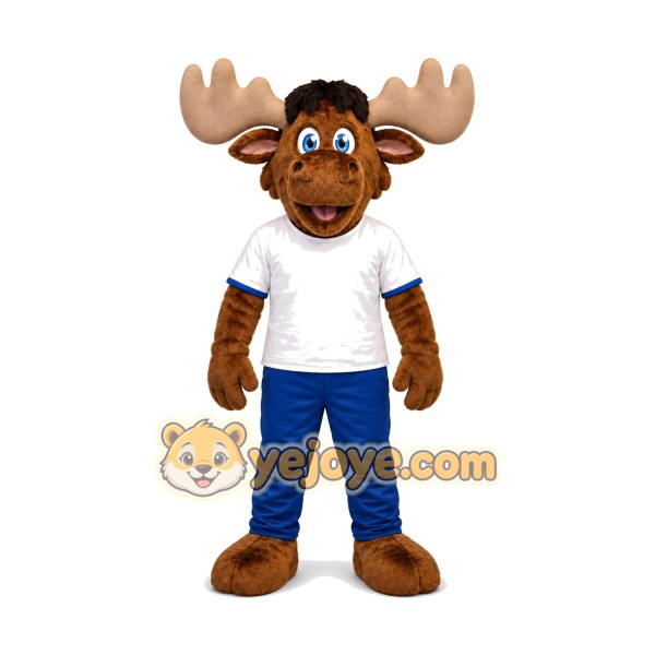 Happy Moose Mascot Costume