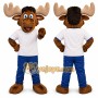 Happy Moose Mascot Costume
