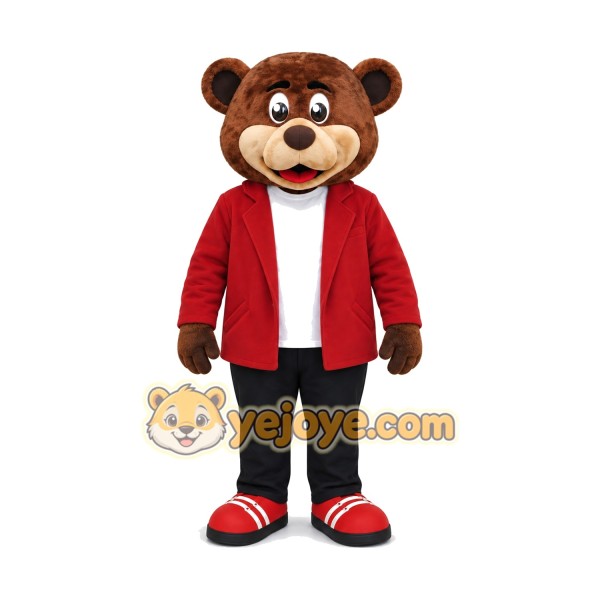 Happy Brown Bear Mascot Costume