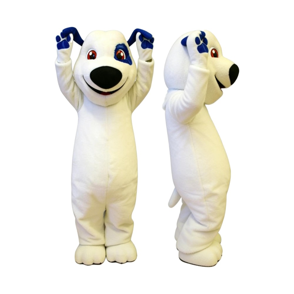 Happy White Dog Mascot Costume