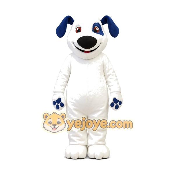 Happy White Dog Mascot Costume