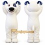 Happy White Dog Mascot Costume