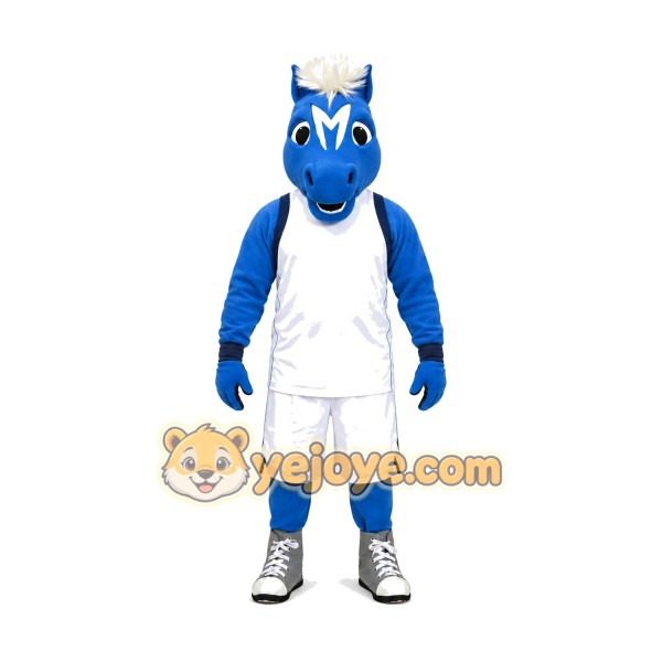 Sport Blue Horse Mascot Costume