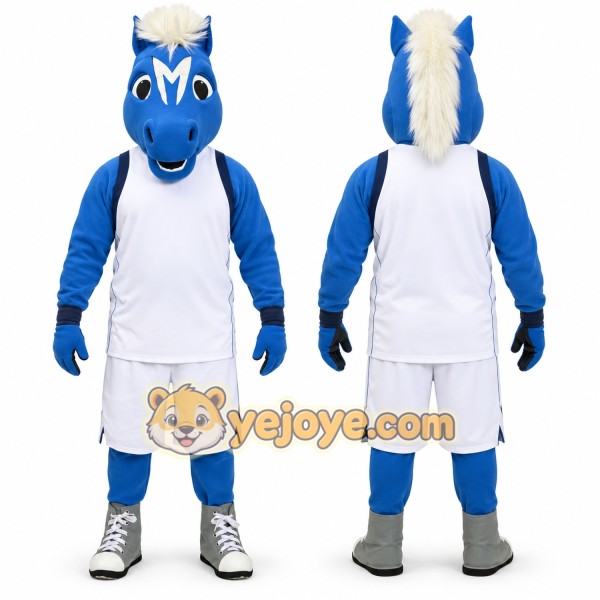 Sport Blue Horse Mascot Costume