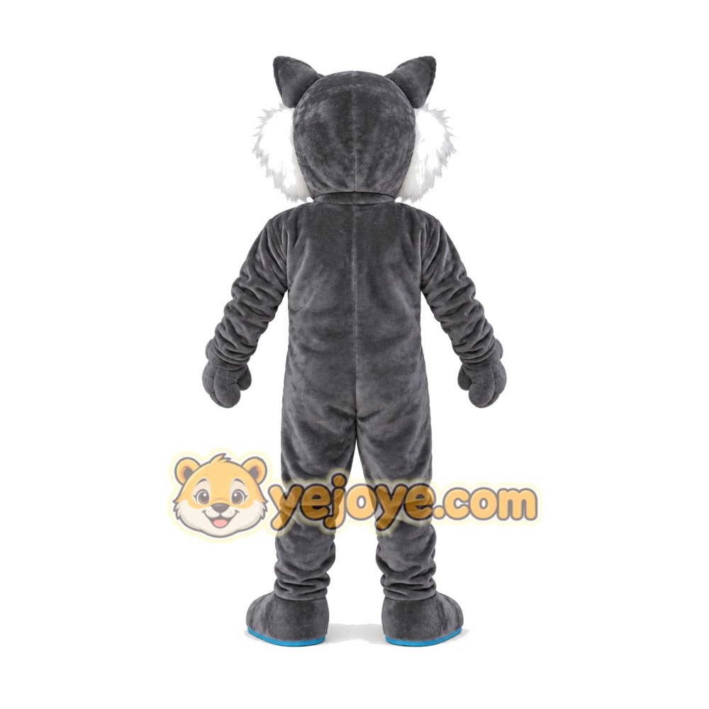 Power Grey Wildcat Mascot Costume