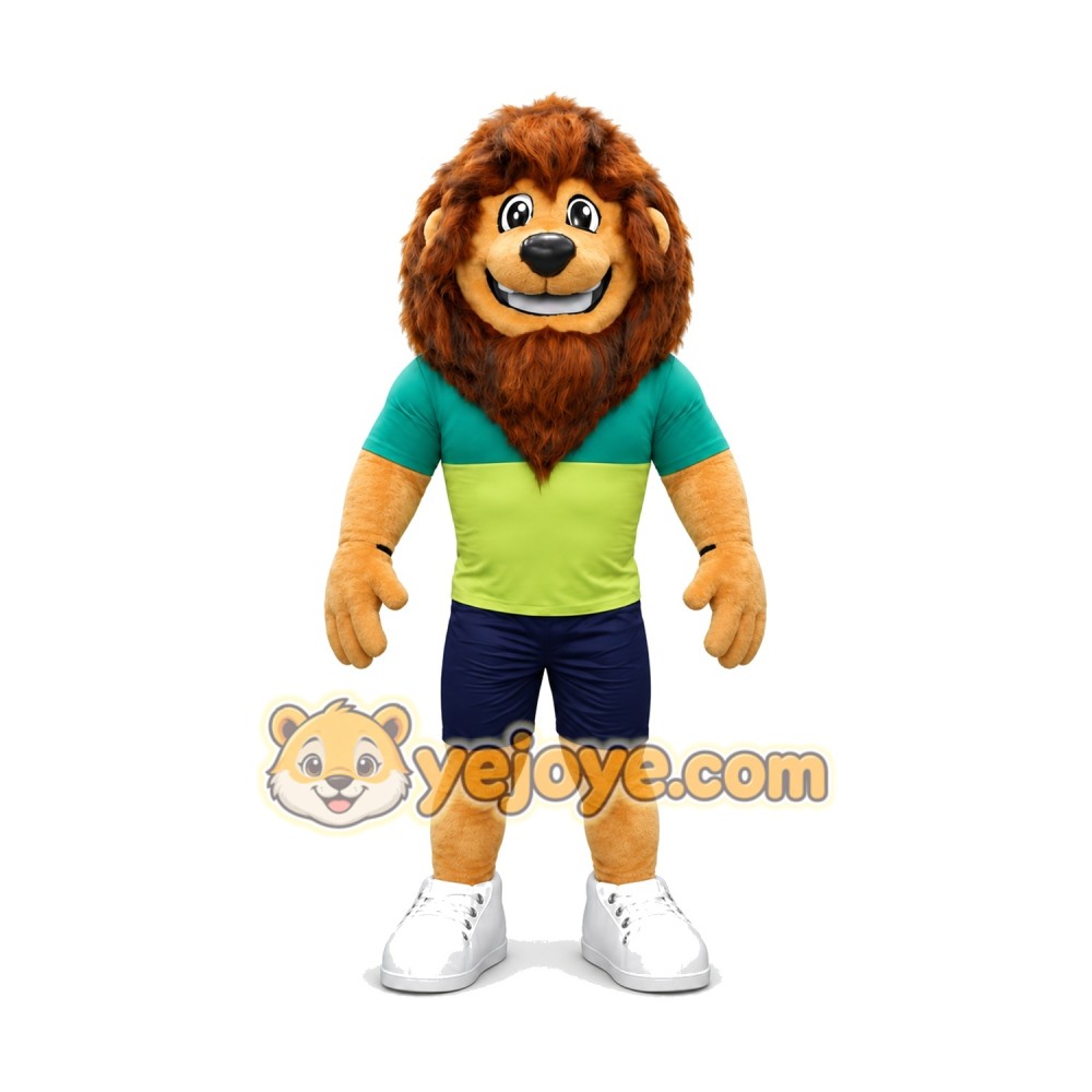 Happy Adult Lion Mascot Costume Happy Adult Lion Mascot Costume